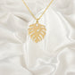 Monstera necklace, Gold necklace, Silver Necklace, Dainty Necklace, gift for her, birthday gift, leaf necklace, Woman Necklace, Silver charm
