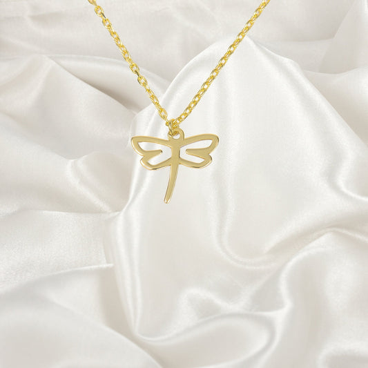 Dragonfly Necklace, Inmortal Love Necklace, Dragonfly Jewelry, Tiny Gold Dragonfly Charm, Gift For Her, Gift For Mom, Gift For Girlfriend
