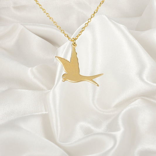 Dove Necklace, Delicate Necklace, Tiny Animal Necklace, Dove Gift, Tiny Bird Necklace, Dainty Necklace, Bird Charm Necklace, Dainty Jewelry