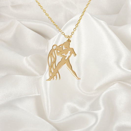 Aquarius Necklace, Aquarius Jewelry, Minimalist Aquarius Necklace, Zodiac Necklace, Astrology Birthday Gift for Her, Birthday Gift for Mom