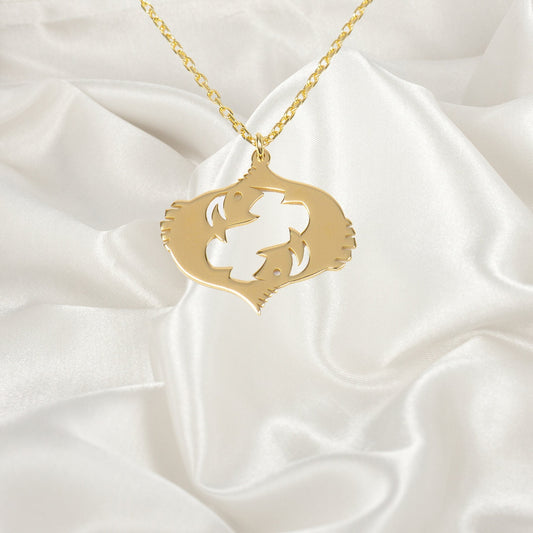 Pisces Necklace, Pisces Jewelry, Minimalist Pisces Necklace, Zodiac Necklace, Astrology Birthday Gift for Her, Birthday Gift for Mom