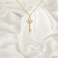 Fleur de Lis Key Necklace, Dainty Everyday Necklaces, Small Fleur de Lis Charm, Key Necklace, Small Key Jewelry, Gold Key Pendant, Key Gifts