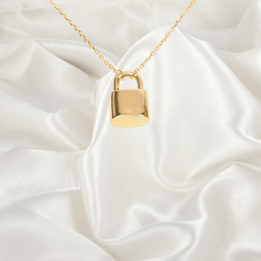 Lock Necklace, Padlock Initial Pendant, Key Charm Necklace, Personalized Jewelry, Gift For Women, Gift for Girlfriend