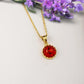 Red Stone Necklace, Minimalist Necklace, Everyday Necklace, Dainty Necklace, Gemstone Pendant