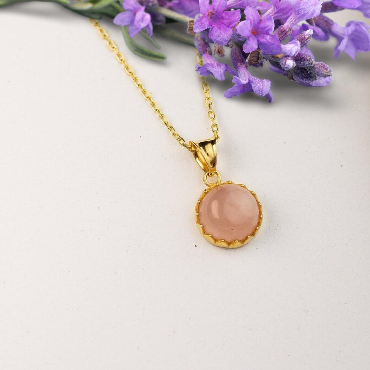 Rose Quartz Necklace, Rose Pendant, Pink Crystal Pendant, Pink Quartz Jewelry, Gift For Her, Christmas Gift
