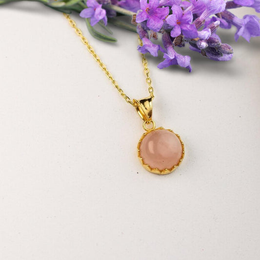 Rose Quartz Necklace, Rose Pendant, Pink Crystal Pendant, Pink Quartz Jewelry, Gift For Her, Christmas Gift