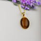 Tiger Eye Gemstone Necklace, Tigers Eye Pendant, Healing Necklace