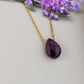 Amethyst Necklace, February Stone Necklace, Teardrop Necklace, Amethyst Pendant, Teardrop Amethyst Gemstone, Healing Necklace