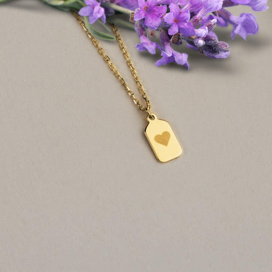 Heart Bar Necklace, Custom Necklace, Love Necklace, Heart Jewelry, Handmade Gift, Valentines Necklace, Mom Gift, Gift for Wife