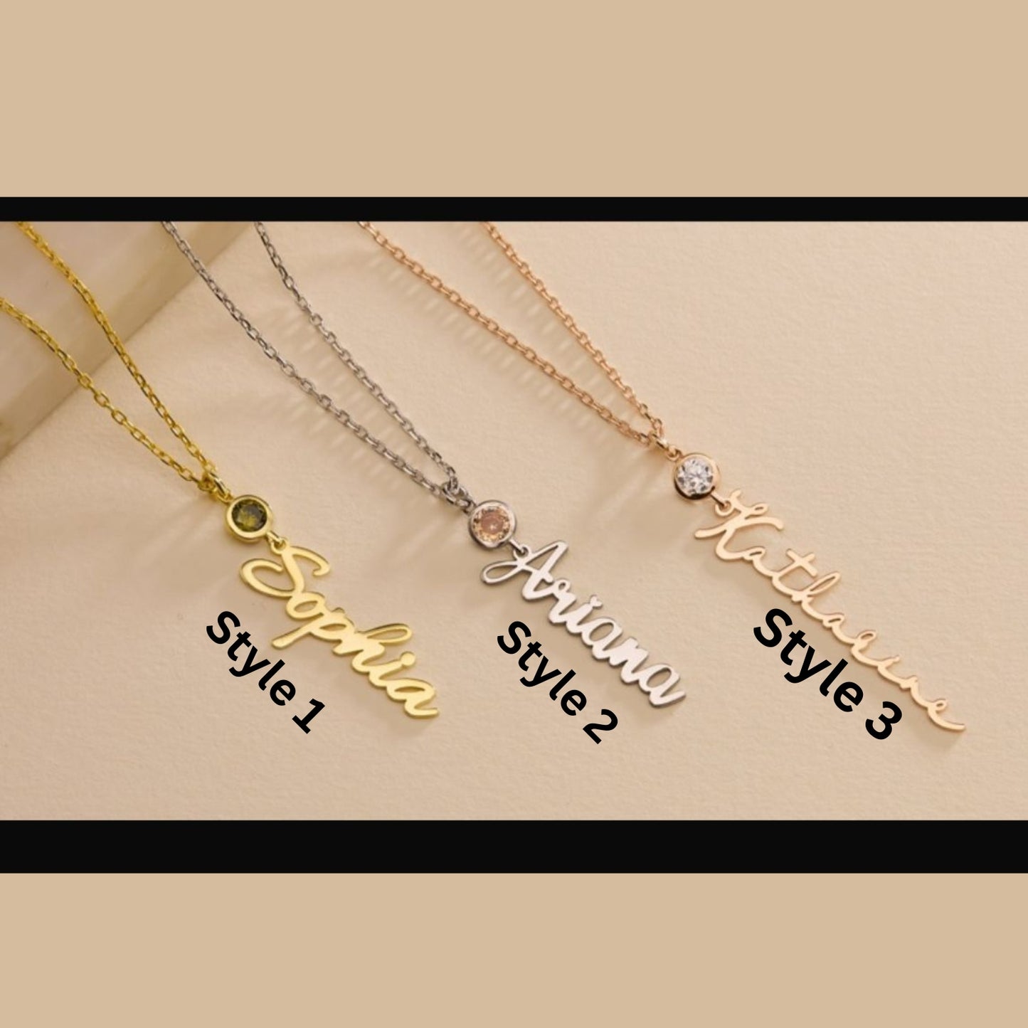 Custom Name Necklace with Birthstone • Personalized Minimalist Name Necklace • Birthday Gift for Her • Bridesmaid Gift • Christmas gift for Mom