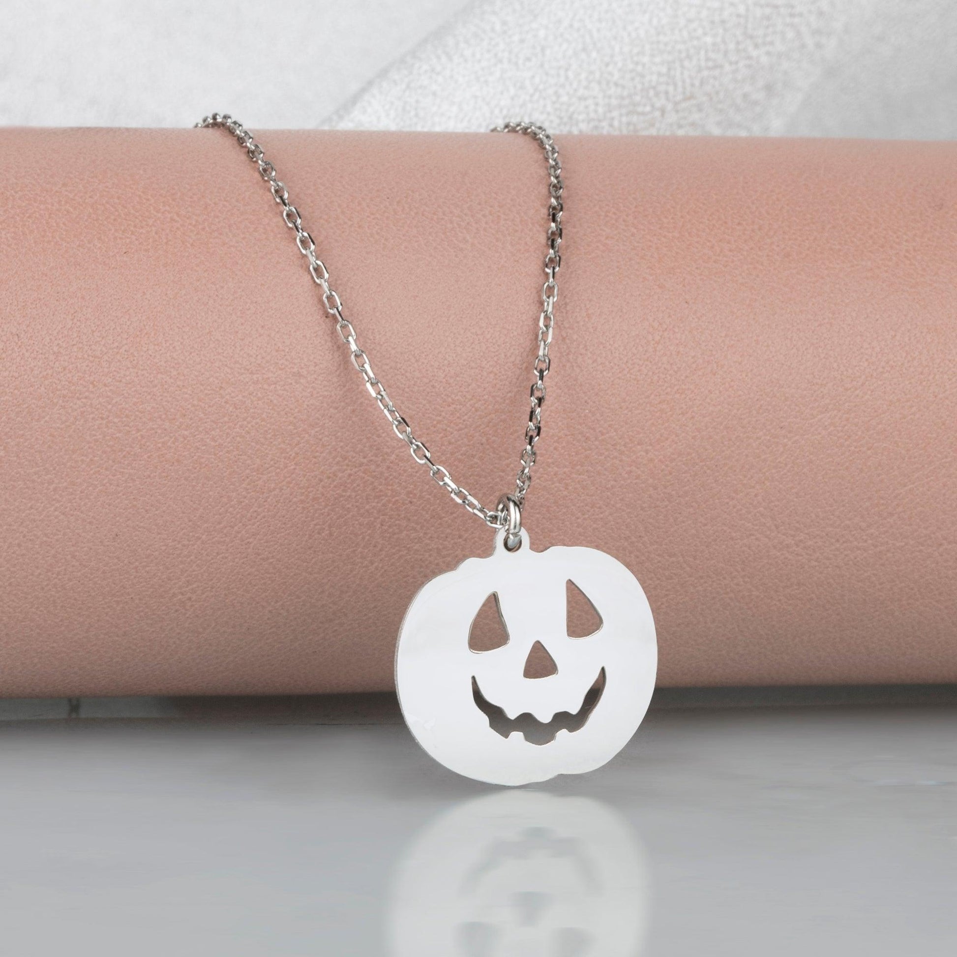 Pumpkin necklace - hand carved crystal charms