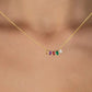 Drop Birthstone Necklace, Family Birthstone Necklace, Mum Grandma gift - Geniune Jewellery