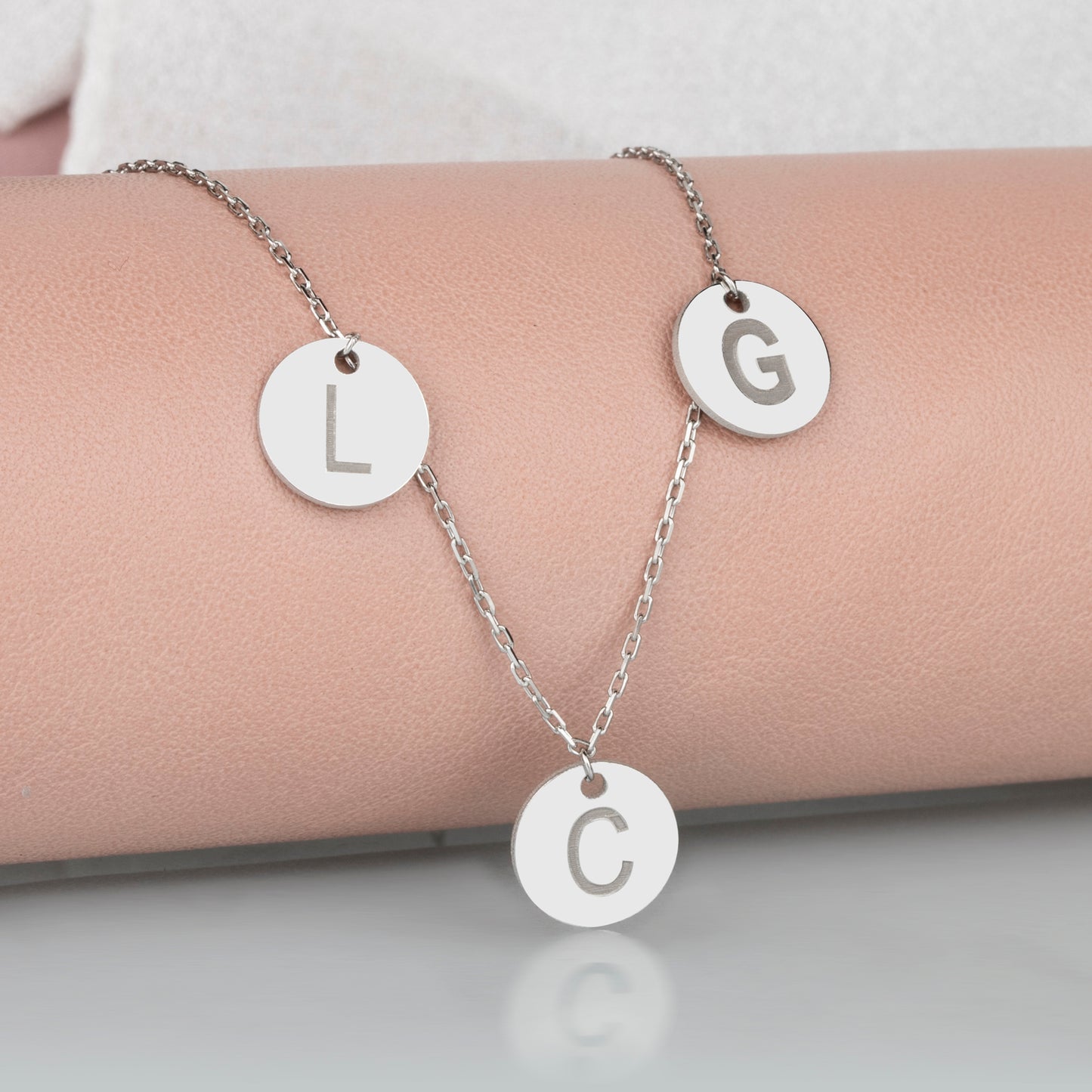 Dainty Monogram Necklace, Custom Silver Initial Necklace, Layering Charm Necklace, Gift for Her - Geniune Jewellery