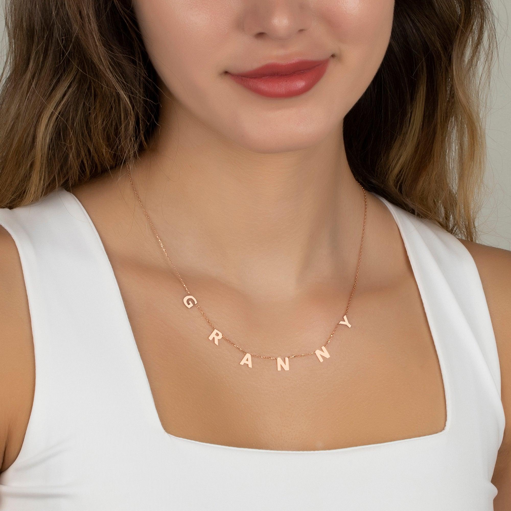 Adina's jewels block name on sale necklace