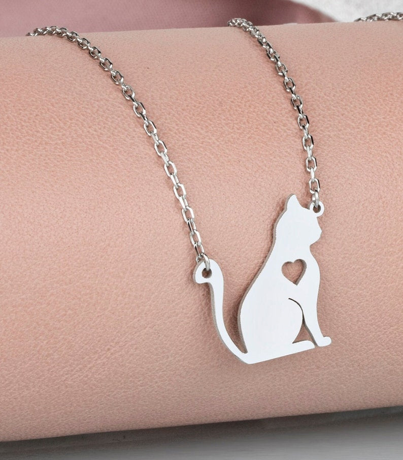 Cat Necklace, Animal Lover Necklace, Animal Lover Gift, birthday Gift, Kitty Necklace - Geniune Jewellery