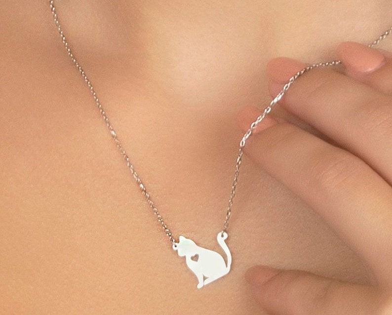 Cat Necklace, Animal Lover Necklace, Animal Lover Gift, birthday Gift, Kitty Necklace - Geniune Jewellery