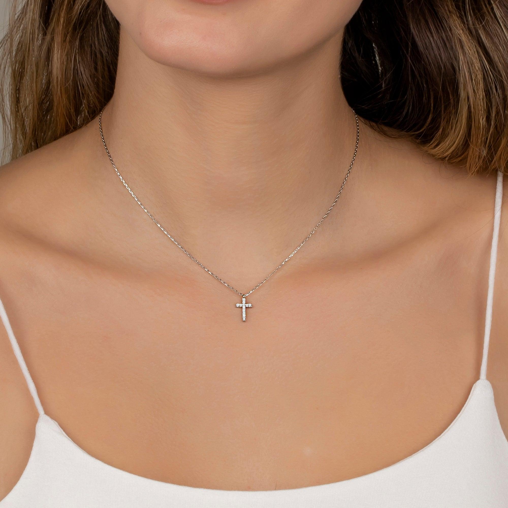 Blessed CZ Cross Necklace | Dainty Gold Jewelry | Truly Blessed Jewels – TBJ