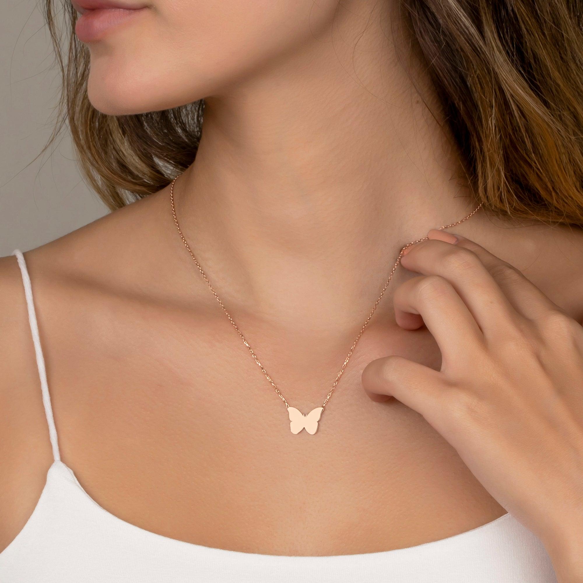 Butterfly Initial Letter Necklace - The Winnae Brand | Flutterwave Store