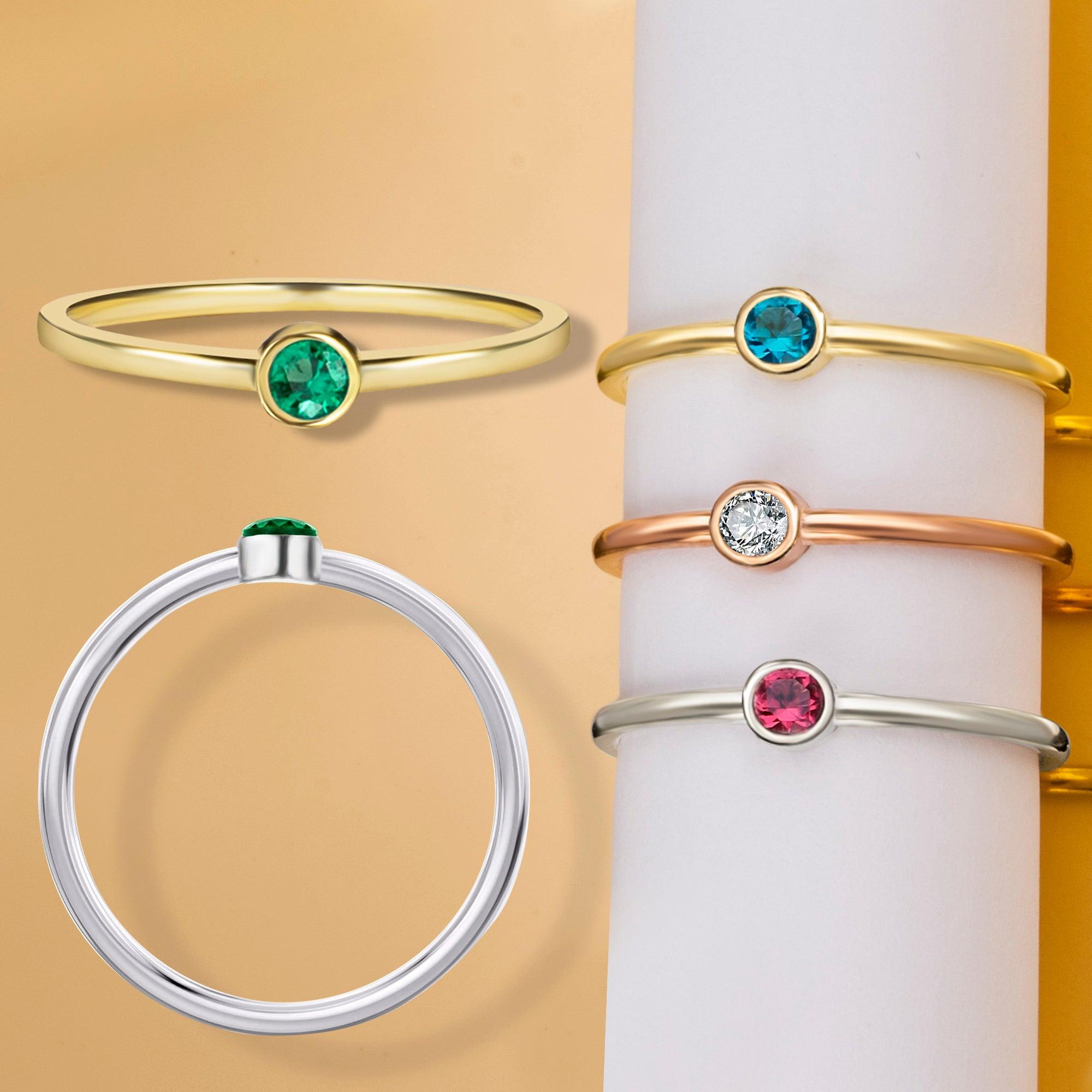 Minimalist deals gemstone rings