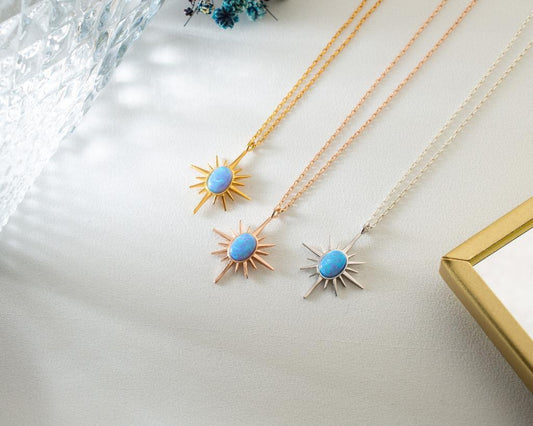 Sterling Silver Star Necklace, North Star Jewellery, Opal Polar Star Necklace,Everyday Necklace, Birthday Gift.