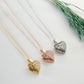 Personalised Heart Necklace, Custom Heart Jewellery, Girlfriend Wedding Pendant, Gold Heart Valentines Necklace.