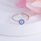 Adjustable Sterling Silver Evil Eye Ring, Protection Ring for Her, Good Luck Ring, Cz Stones Evil Eye Ring, Stackable Cz Ring, gift for BFF
