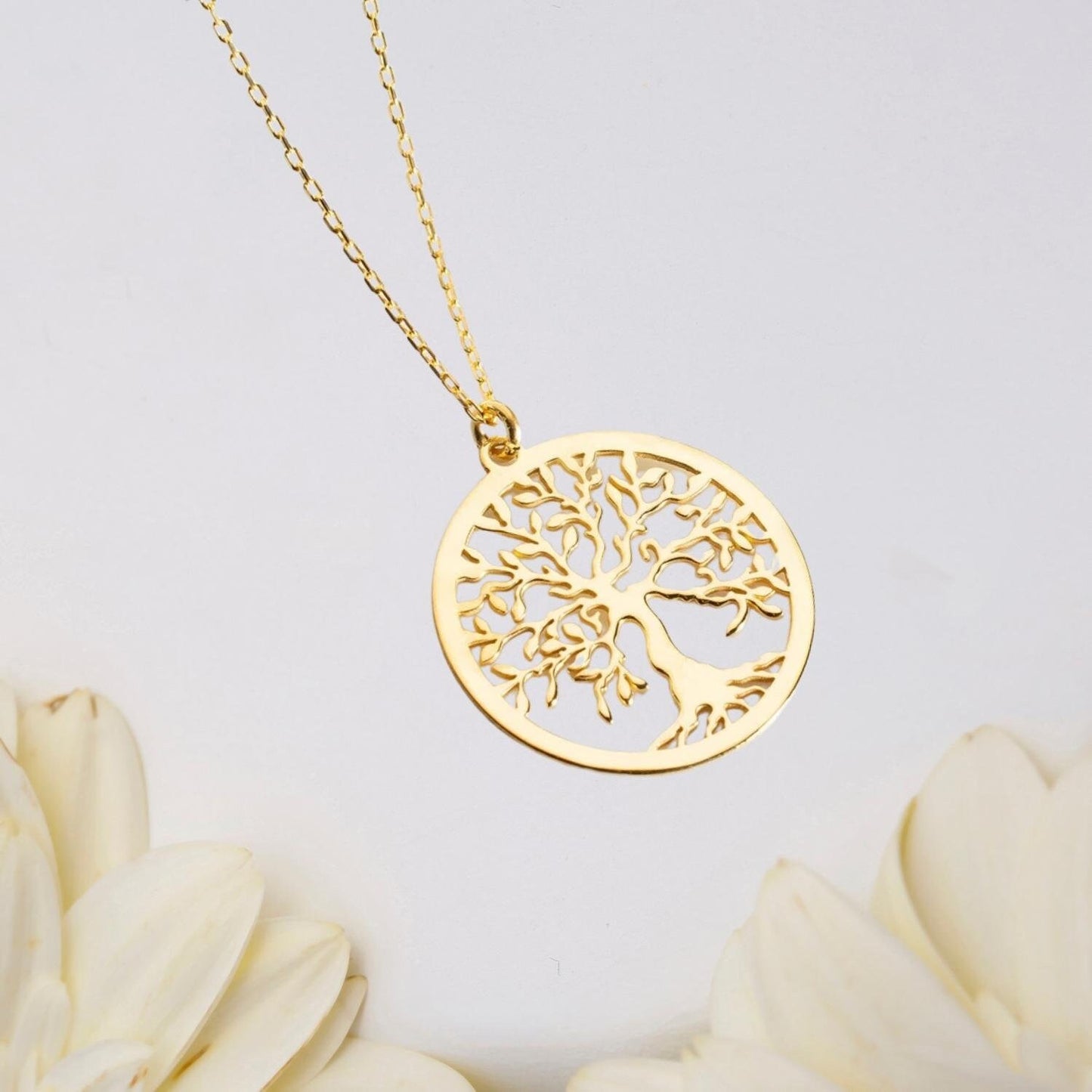 Sterling Silver Tree Of Life Necklace, Family Name Pendant, Grandma Birthday Gift, Family Tree Minimalist Dainty Necklace, Arbre de Vie Gift