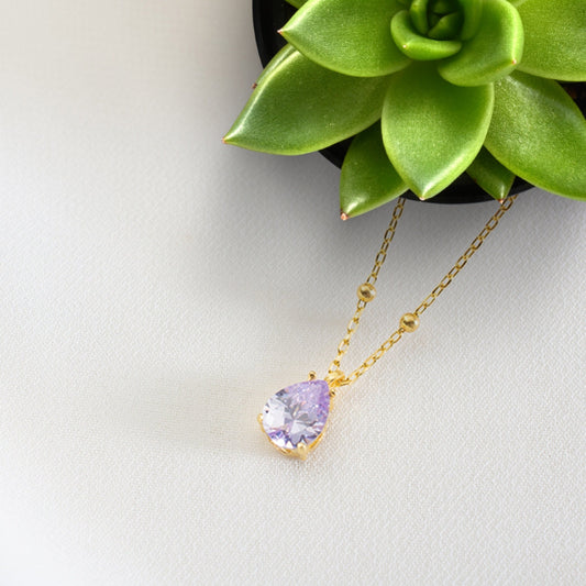 June Birthstone Necklace, Alexandrite Necklace, Cz Gemstone Necklace, mothers day Necklace, June Birthday gift for her, Bridesmaid Gifts