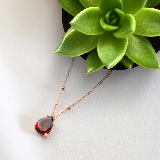 July Birthstone Necklace, Ruby Necklace, Cz Gemstone Necklace, Gift for mother, July Birthday gift for her, Bridesmaid necklace, ruby gifts