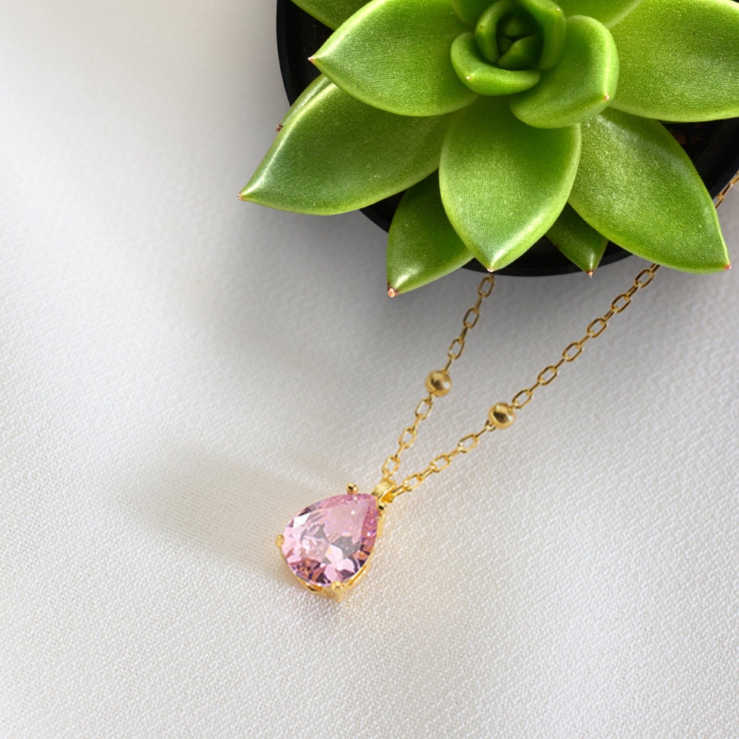 October Birthstone Necklace, Tourmaline Necklace, Cz Gemstone Necklace, Gift for mother, October Birthday gift for her, Birthstone jewelry