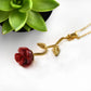Red Rose Necklace, Rose Jewellery, Bridesmaid Gift, Birthday Gift for her, Christmas Gift for women, Rose Pendant, Valentines day gifts
