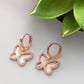 Dainty CZ Butterfly Huggie Hoop Earrings, Butterfly Dangle Hoop Earrings, Minimalist Butterfly Jewelry, Dainty Earrings, Best Friend Gifts